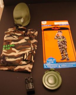   Costume ARMY commando helmet canteen walkie talkie 7 8 medium