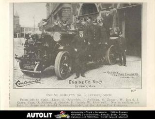 1912 Ahrens Fox Pumper Fire Truck Photo Detroit