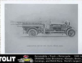 1915 Ahrens Fox MK2 Fire Truck Factory Photo