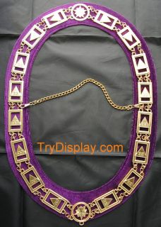  Masonic Chain Collar Scottish Rite Jewel Regalia Medal Purple Backin