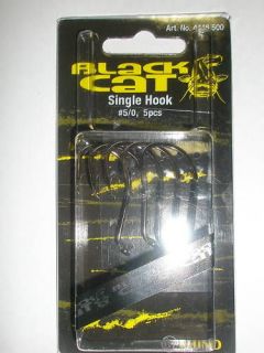 Black cat Barbed hooks sz5/0 5pk Catfish Fishing tackle