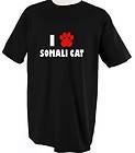 SOMALI CAT CATS LOVE PET PAW T SHIRT TEE SHIRT