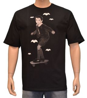Eddie Munsters Skateboarding Black Mens T shirt By Rock Rebel 2XL
