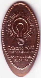 Lightbulb Thomas Edison & Henry Ford Winter Estates Fort Myers Pressed 