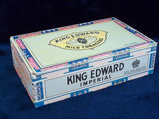Vintage Empty Cigar Box King Edward VII Held Swisher Mild Cigars 2 for 