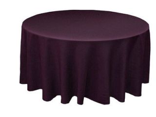 EGGPLANT 90 ROUND POLYESTER TABLECLOTH wholesale tabletop