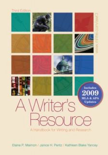 Writers Resource A Handbook for Writing and Research by Kathleen 