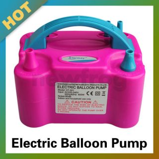 Electric Balloon Inflator Pump Portable Air Blower Two Nozzle High 