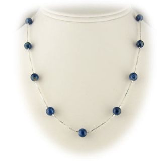 Blue Lapis 925 Sterling Silver Box Chain Necklace