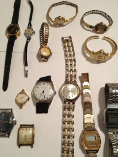 Vintage Lot of 13 Wrist Watches; Girard Perregaux, Benrus Woldman 