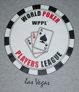 World Poker Players League WPPL Las Vegas Nevada Gambling Gray T Shirt 