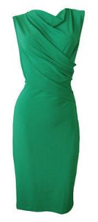 Emerald Green Stretch Twist Front Shift Dress Farrah Size 10 New