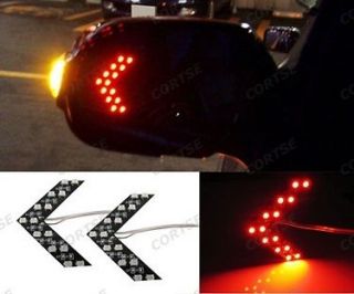 Red SMD LED Arrow Panel Car Rear View Side Mirror Turn Signal Blinker 