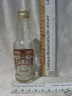 Smirnoff Vodka Est 1818 Moscow 80 Prf Mini Bottle EMPTY B132