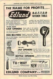1948 Edlund Egg Beaters Bottle Openers Queen Stove Works Heated 
