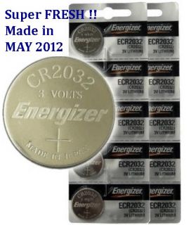 10x NEW energizer CR2032 Lithium Battery 3V Fresh Made in 2012 FREE 