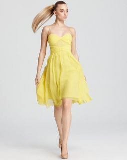 ERIN Erin Fetherston Yellow Silk Chiffon Bow Dress
