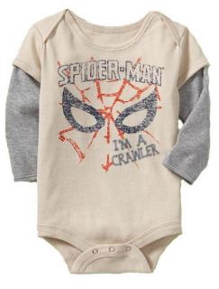 New Baby Gap Junk Food Spiderman Im a Crawler Long Sleeve Onesie 12 