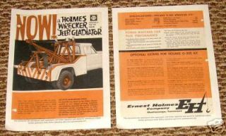 60s Ernest Holmes wrecker tow brochure Jeep Gladiator
