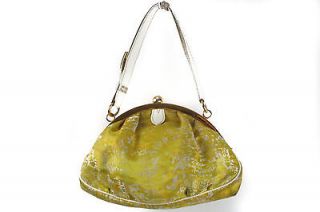Etro Milano Italy Lime Green/Yellow/W​hite Baguette Handbag W White 