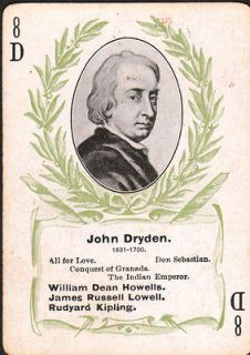 John Dryden AUTHOR 1920s Antique Playing Card  Swap