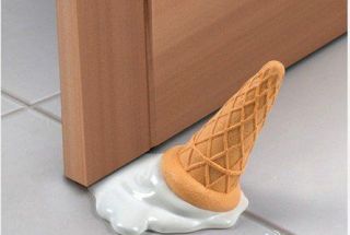 ICE CREAM CONE DOOR STOP STOPPER NOVELTY GIFT WEDGE XMAS SANTA OFFICE 