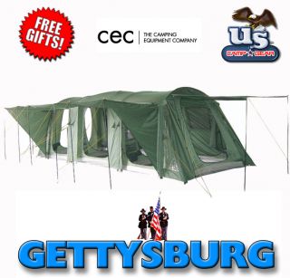 Gettysburg Clearance Sale 22x9 x7 12 Person   3 Room Camping Tent 