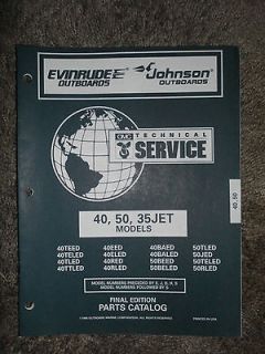 1996 Johnson Evinrude ED 40 50 HP 35 JET Parts Catalog Manual Outboard 