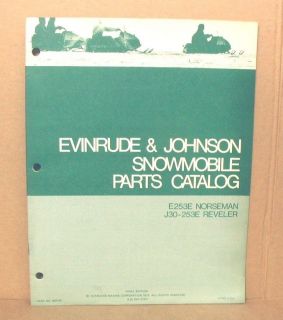 1972 Evinrude Johnson OMC Snowmobile Parts Manual   Norseman & Reveler