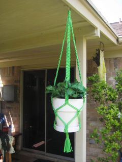 Macrame Plant Hanger PARROT 41 Made W/ 4mm Macrame Cord  Great Gift 