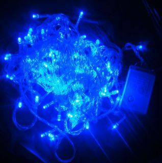 Blue 100 LED 10M String Fairy Lights Wedding Garden Party Xmas 