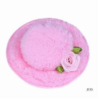 1X Pink Mini Soft Feather Ladys Children Rose Hat Hair Clip Costume 
