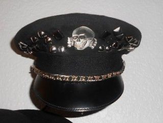 KOLBI JEAN Death Head Military rock cop officer Studded hat M 7 1/4 