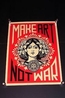 SHEPARD FAIREY Make Art Not War Peace Girl OBEY GIANT
