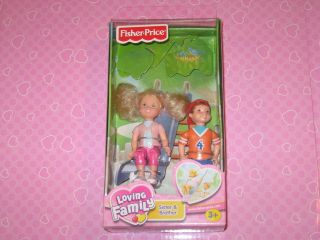 New Fisher Price Loving Family doll house People Sister and Brother 