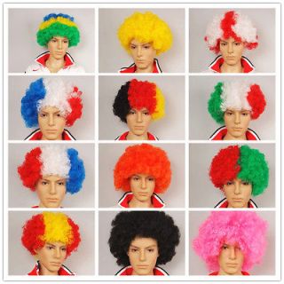Sport Fans Wigs Fancy Party Dress Olympic Games Eurocup Football Afro 