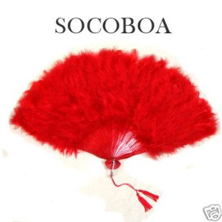   Red Feather HAND FAN Halloween Photo Props Party dance accessories