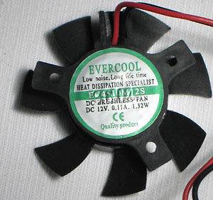   45mm, 10mm thick, EC4510M12S B , 2 pin, VGA Cooler Replacement Fan