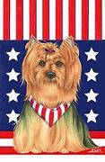 NEW in pkg Garden size flag Yorkie Patriotic theme dog lover gift 12 