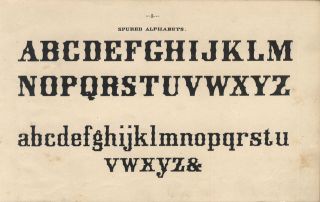 ANTIQUE PRINT VINTAGE 1800s ENGRAVING TYPOGRAPHY LETTERING BOOK LEAF 