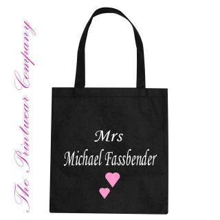 NEW MRS MICHAEL FASSBENDER BLACK SHOPPING TOTE BAG £4.99 IDEAL GIFT 