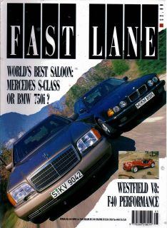 Fast Lane car magazine 5/91 Merc S class, BMW 750i, Westfield V8, MR2 