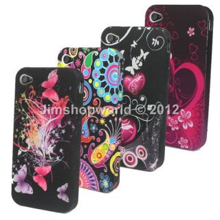 New Features Pattern Silicone Back Case Cover Skin For Apple iphone 4 