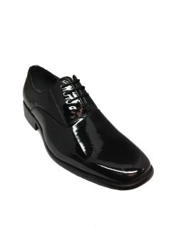Alberto Fellini Mens Faux Patent Leather Dress Shoes Formal Black