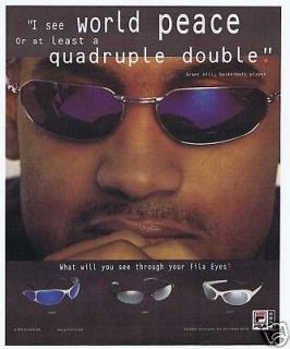1996 Grant Hill photo FILA Sunglasses print ad