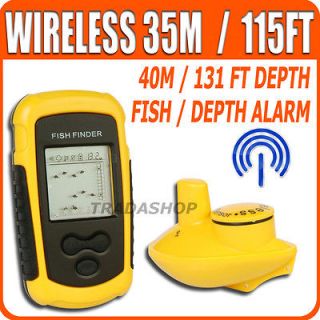Wireless Sonar Fish Finder Portable Fishfinder Alarm 40M/131FT Depth