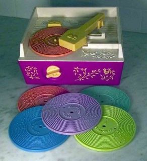 Fisher Price Music Box Record Player Vintage 1971 995  ALL 5 records 