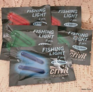 10 x FISHING GLOW STICKS ~ NIGHT LIGHTS ~ FLOAT OR ROD TIP LIGHTS ~ 4 