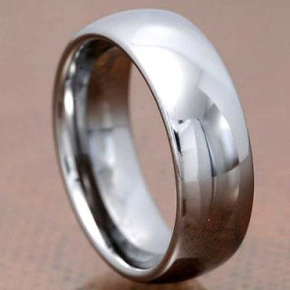   Carbide Mirror Polish Dome Band Mens Wedding Ring Size 13.5