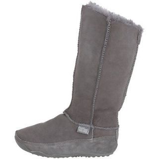 FITFLOP Mukluk GREY Boots Tall Suede Fit Flop Womens Toning Shoes 10 